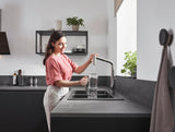 HANSGROHE Metris M71 Einhebel-Küchenmischer DN 15 mit Ausziehbrause, ComfortZone 320, Chrom