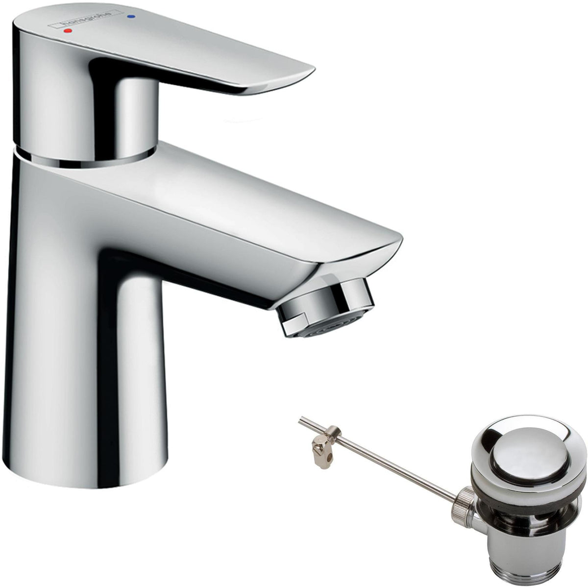 HANSGROHE Talis E Einhebel-Waschtischmischer DN 15 mit Zugstangen-Ablaufgarnitur, chrom