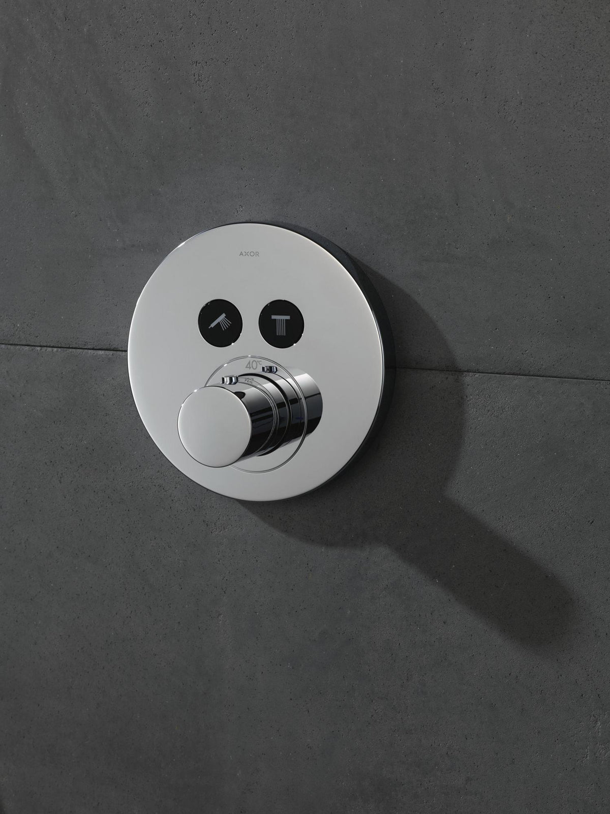 AXOR ShowerSelect Round Thermostat für 2 Verbraucher – Chrom, wandmontiert