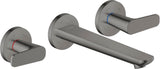 AXOR Citterio C 3-Loch-Waschtischarmatur Unterputz mit Auslauf 193 mm und Ablaufgarnitur in Chrom