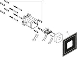 AXOR ShowerSolutions Grundset für Kopfbrause 2-jet mit Brausearm – thermostatisch, quadratisch, schallentkoppelt