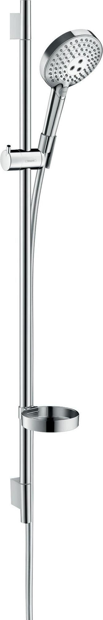 HANSGROHE Raindance Select S 120 Brauseset mit 3 Strahlarten, Select-Taste und Seifenschale in Chrom