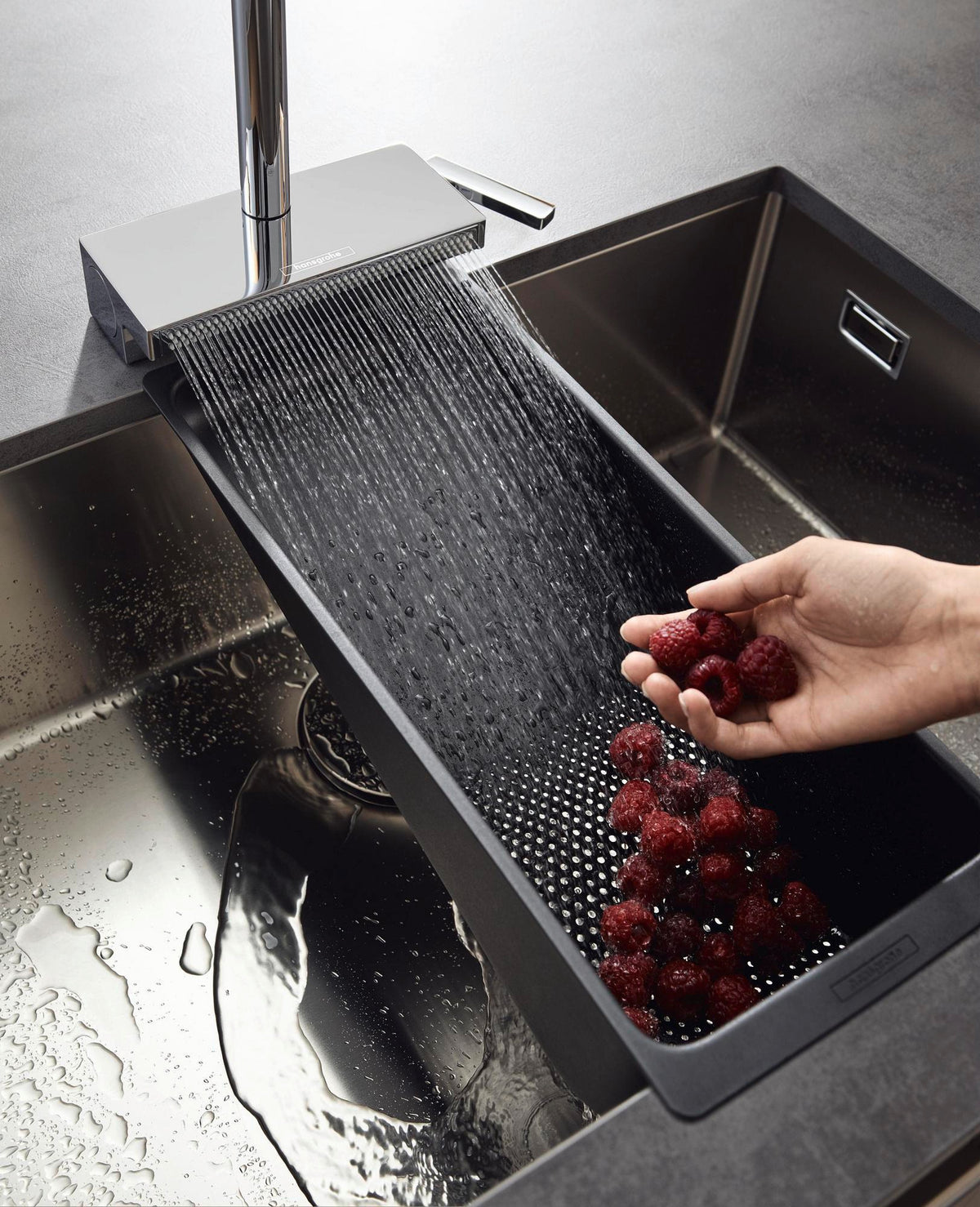 Hansgrohe HG Spültischmischer 170 Aquno Select M81 mit Ausziehbrause 3jet Chrom