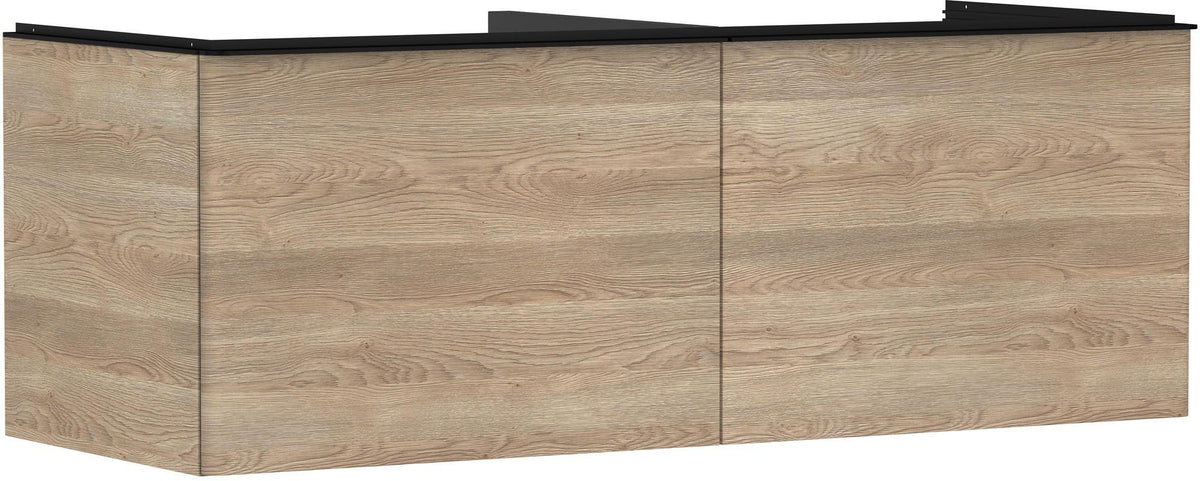HANSGROHE Waschtischunterschrank Xelu Q 1360 mm Weiß Hochglanz mit Griffleiste Chrom