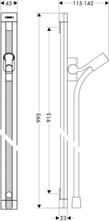 HANSGROHE RAINDANCE UNICA S Brausestange 900 mm mit Brauseschlauch 1600 mm chrom