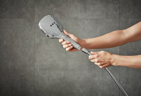Handbrause RAINDANCE SELECT E 120 3jet von HANSGROHE – 3 Strahlarten, EcoSmart, QuickClean