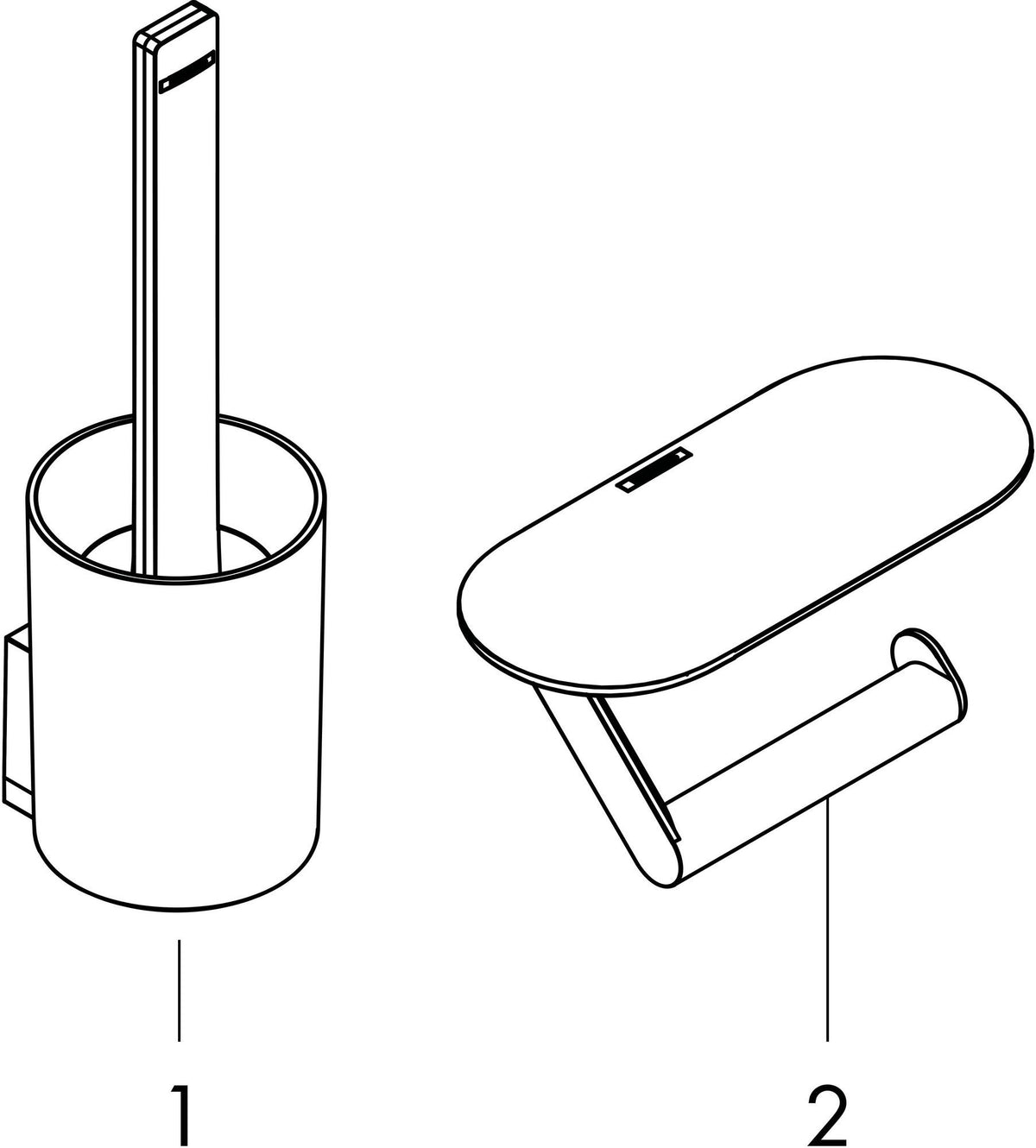 HANSGROHE Toilettenset WallStories mattschwarz – Wandmontage oder freistehend, inkl. Toilettenbürste