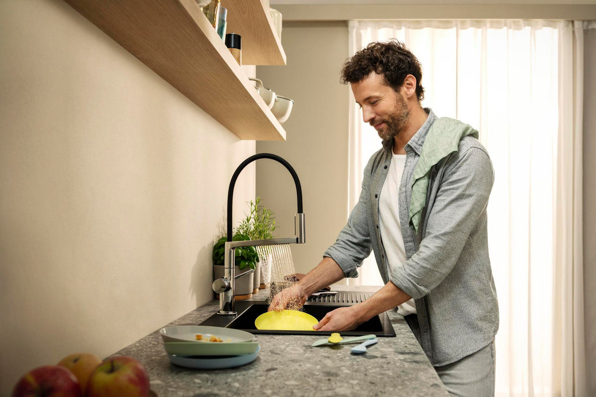 HANSGROHE Einbauspüle S51 450 SilicaTec graphitschwarz 1 Becken 60 cm Unterschrank