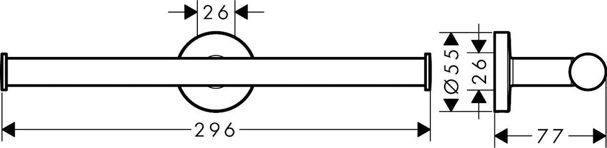 HANSGROHE Logis Universal Ersatzpapierrollenhalter Chrom – Doppelrollenhalter für Wandmontage