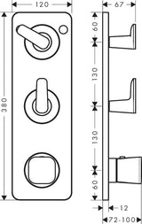 AXOR Citterio C Fertigmontageset Thermostatmodul Unterputz für 2 Verbraucher Chrom