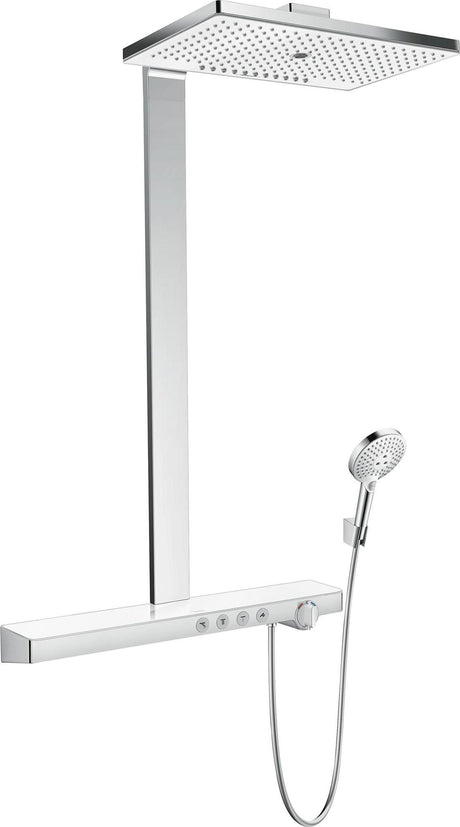 HANSGROHE Rainmaker Select 460 3jet Duschsystem – Showerpipe mit Thermostat, weiß/chrom