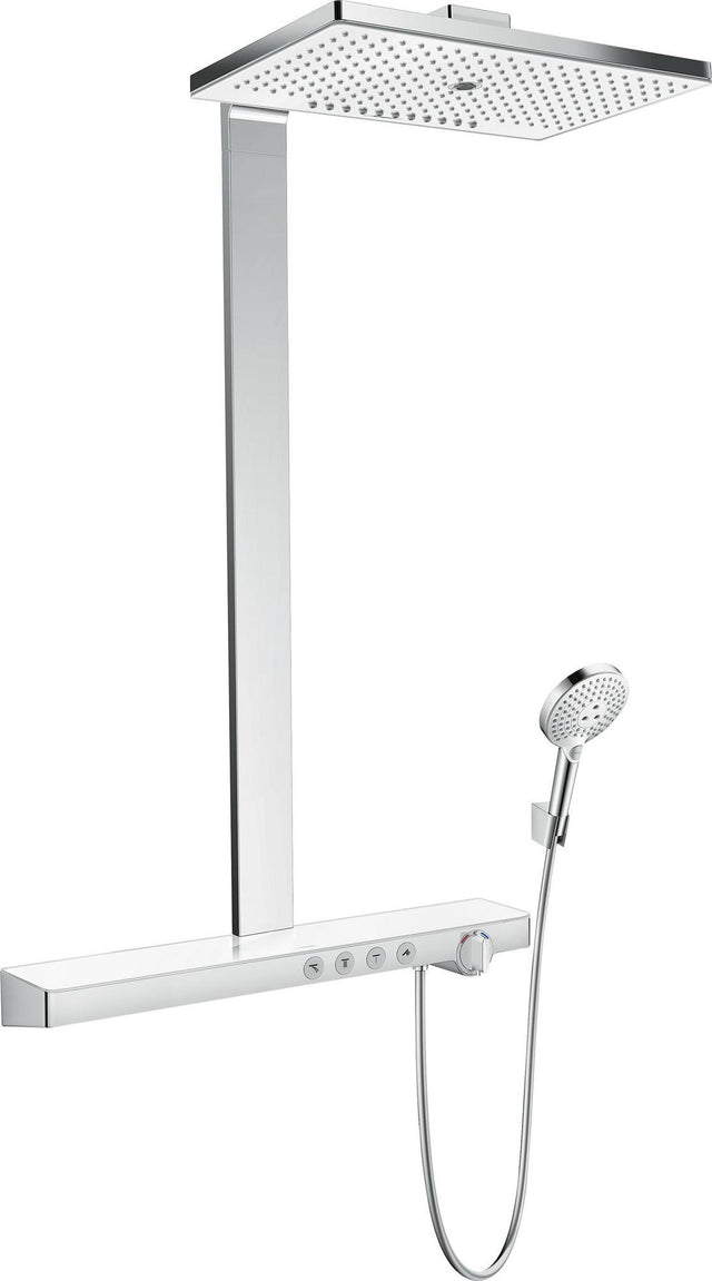 HANSGROHE Rainmaker Select 460 3jet Duschsystem – Showerpipe mit Thermostat, weiß/chrom
