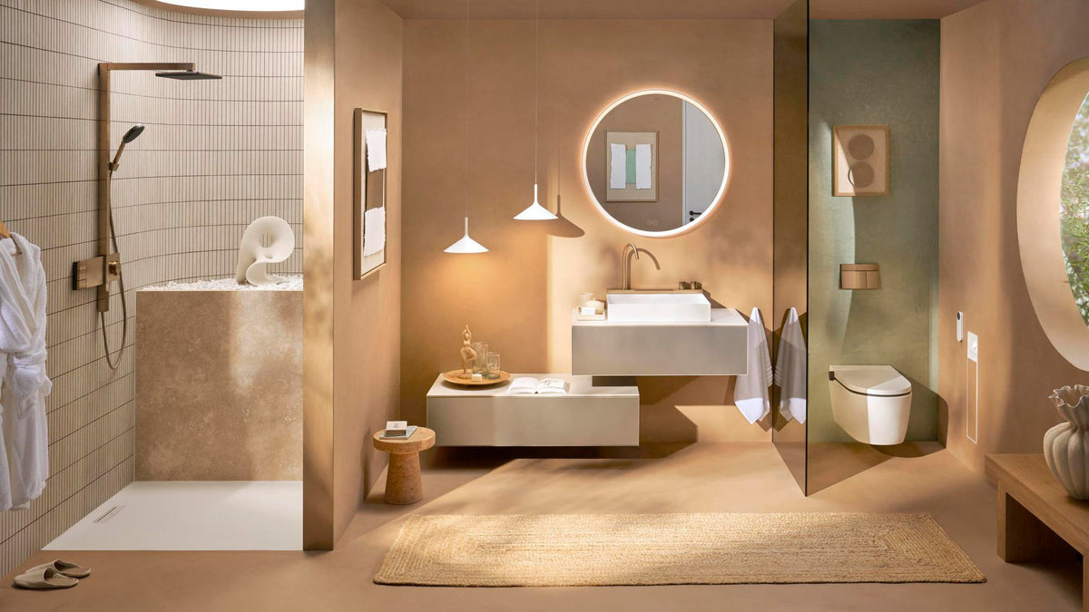 HANSGROHE XtraStoris Rock Toilettenbürstenhalter mit Papierhalter, befliesbare Tür, mattweiß