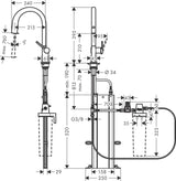HANSGROHE Filtersystem 210 Aqittura M91 Ausziehschlauch, 1 Jet, sBox Chrom