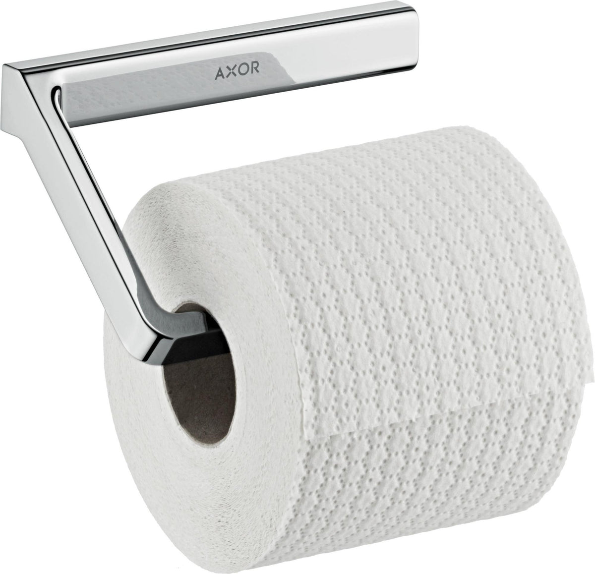 AXOR Universal Papierrollenhalter in Chrom – Wandmontage, verdeckte Befestigung, Softsquare Design