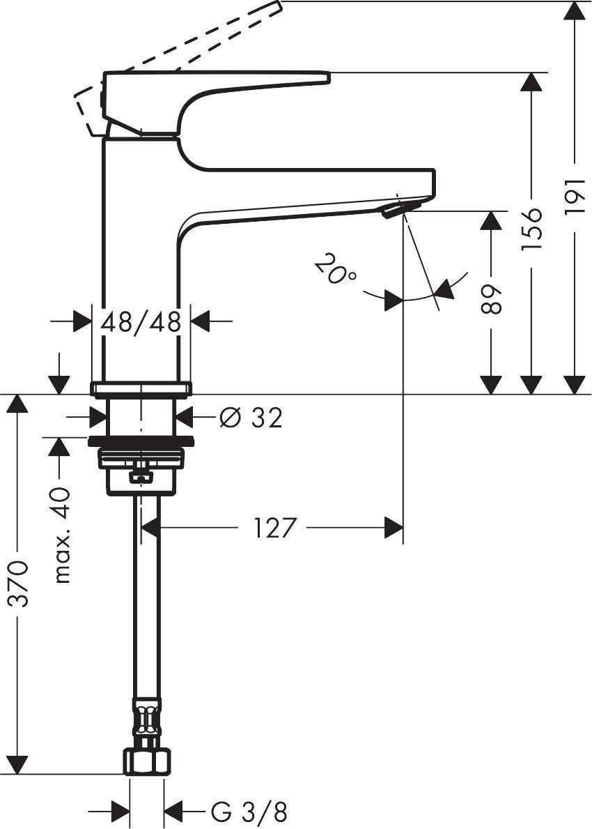 HANSGROHE Metropol 100 Waschtisch-Einhandhebelmischer DN15 chrom – ComfortZone, für Kaltwasser