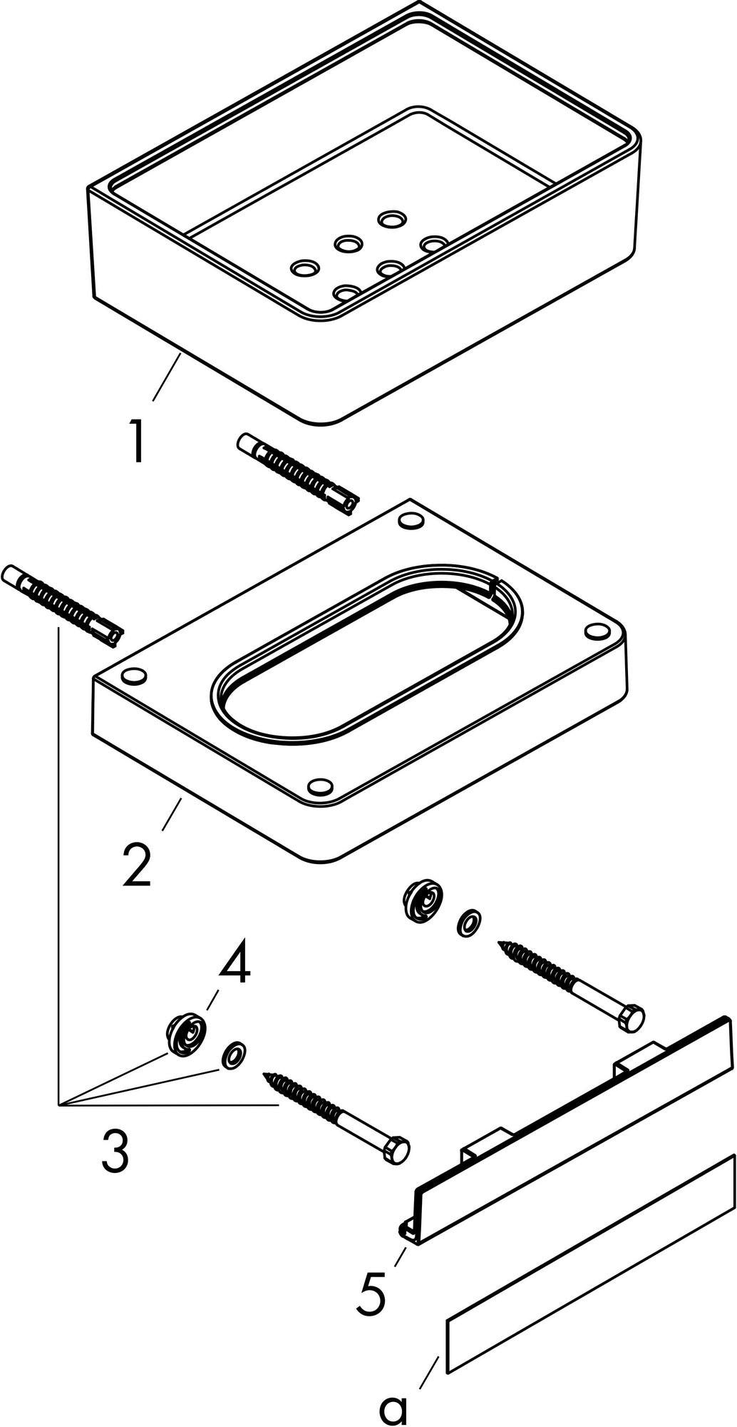 AXOR Universal Softsquare Seifenablage für Dusche, Wandmontage, Glas mit Ablauflöchern, Chrom