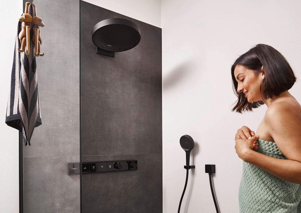 HANSGROHE HG Handbrause Rainfinity 130 3jet Chrom – 3 Strahlarten, QuickClean, Select-Taste