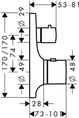 AXOR MASSAUD Unterputz-Thermostat mit Ab- und Umstellventil chrom – 2 Verbraucher, Sicherheitssperre 38 °C