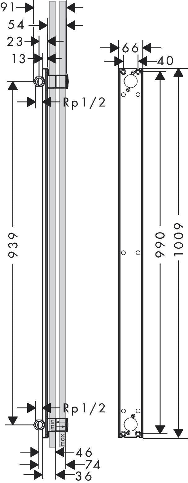 Grundkörper AXOR ONE für Showerpipe