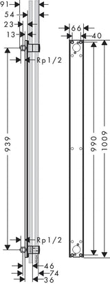 Grundkörper AXOR ONE für Showerpipe