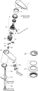 HANSGROHE Focus 70 Standventil DN 15 Chrom – Einhebelmischer für Kalt- oder vorgemischtes Wasser