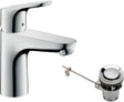 HANSGROHE Focus 100 Einhebel-Waschtischmischer mit Zugstangen-Ablaufgarnitur, chrom, DN 15