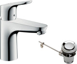 HANSGROHE Focus 100 Einhebel-Waschtischmischer mit Zugstangen-Ablaufgarnitur, chrom, DN 15