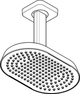 AXOR ShowerSphere 1jet EcoSmart Kopfbrause 250 x 160 mm mit Deckenanschluss – Rain FlexPower & QuickClean+