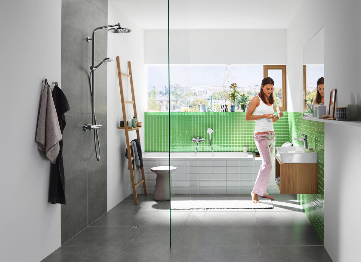 HANSGROHE Showerpipe Crometta S 240 mit Thermostat Ecostat 1001 CL – Chrom