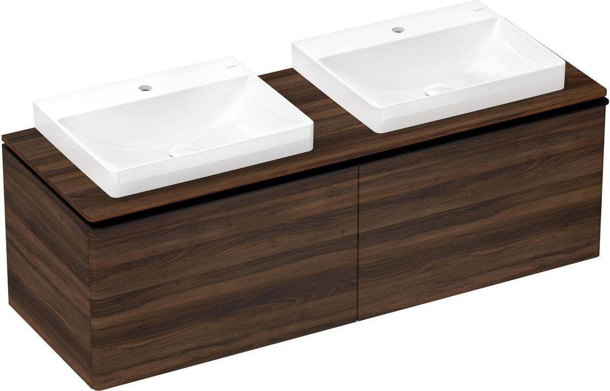 HANSGROHE Xelu Q Waschtischunterschrank 1560 mm Weiß Hochglanz mit 2 Schubkästen