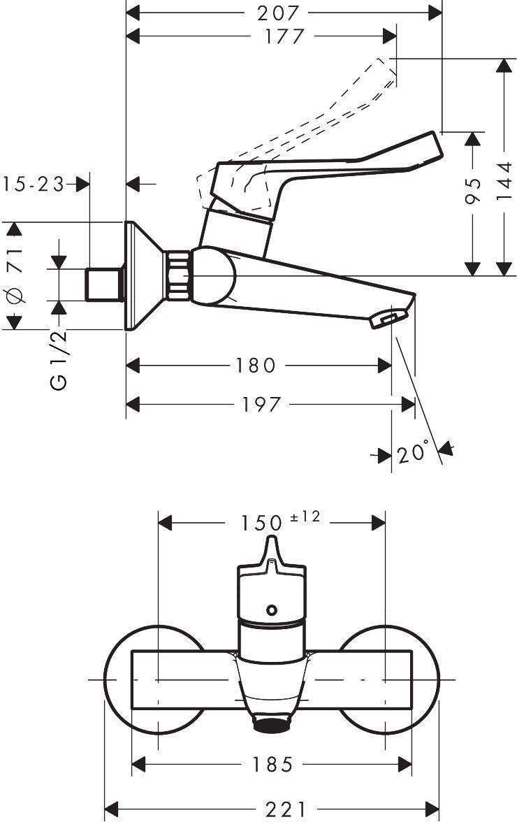 HANSGROHE Focus Care Einhebel-Waschtischmischer DN 15, extra langer Comfortgriff, chrom