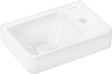 HANSGROHE Xelu Q Handwaschbecken 360x250mm weiß mit Hahnloch rechts und Ablage