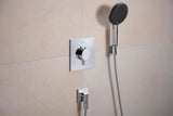 Hansgrohe Wandanschluss FixFit Fine E mit Rückflussverhinderer – 1/2 Zoll, schwarz, 65 mm Rosette