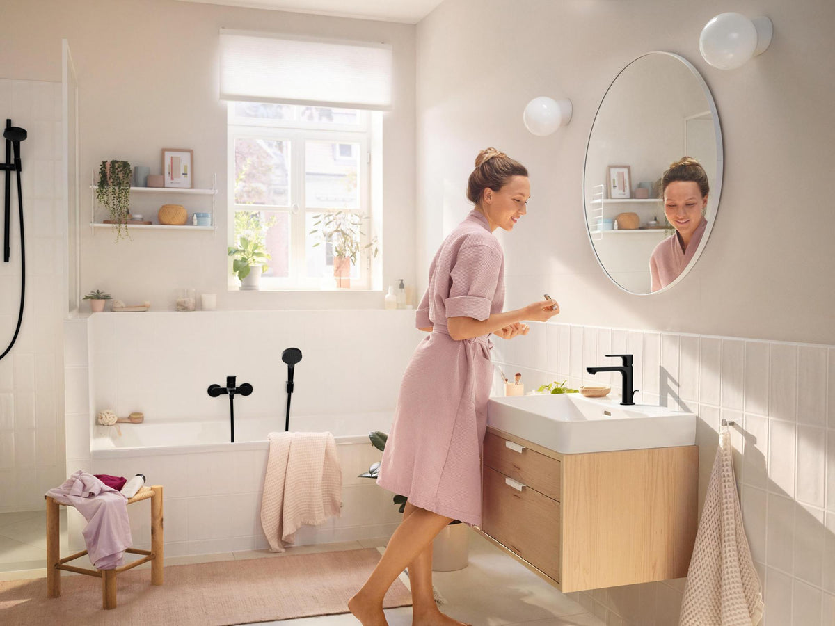 HANSGROHE Rebris S Einhebel-Wannenmischer Aufputz Chrom – Wandmontage, 2 Verbraucher, Temperaturbegrenzung