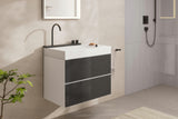 HANSGROHE Avalegra Waschtisch 78 cm mit AquaUnit Armatur – Matt Schwarz, SolidSurface