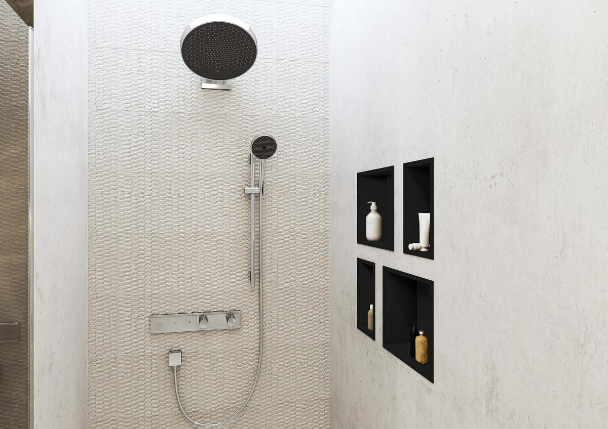 HANSGROHE HG Handbrause Rainfinity 130 3jet Chrom – 3 Strahlarten, QuickClean, Select-Taste