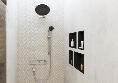 HANSGROHE HG Handbrause Rainfinity 130 3jet Chrom – 3 Strahlarten, QuickClean, Select-Taste