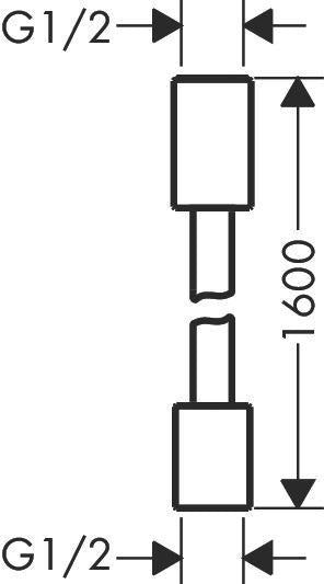 AXOR Textilbrauseschlauch ShowerSolutions 160 cm, chrom – mit zylindrischen Muttern, recyceltes PET, knickgeschützt