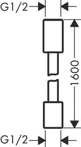 AXOR Textilbrauseschlauch ShowerSolutions 160 cm, chrom – mit zylindrischen Muttern, recyceltes PET, knickgeschützt
