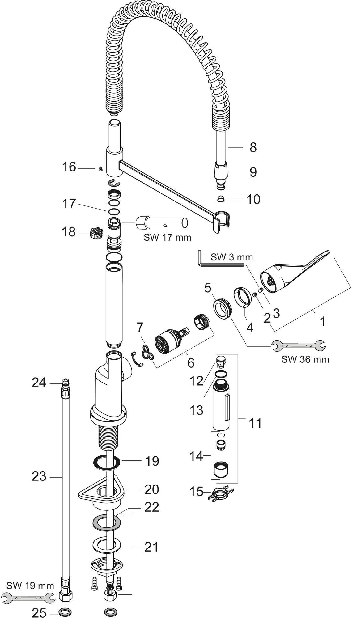 AXOR CITTERIO Spültisch-Einhandmischer DN 15 chrom – ComfortZone 230 & 360° Schwenkbereich