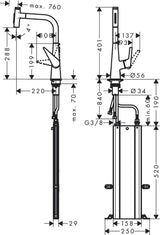HANSGROHE HG Spültischmischer 300 Select 2jet sBox Ausziehbrause M5117-H300 Chrom