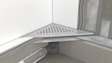 hansgrohe RainDrain Corner Komplettset Punktablauf 240/240, Edelstahl gebürstet – rahmenloses Design, DN40, höhenverstellbar