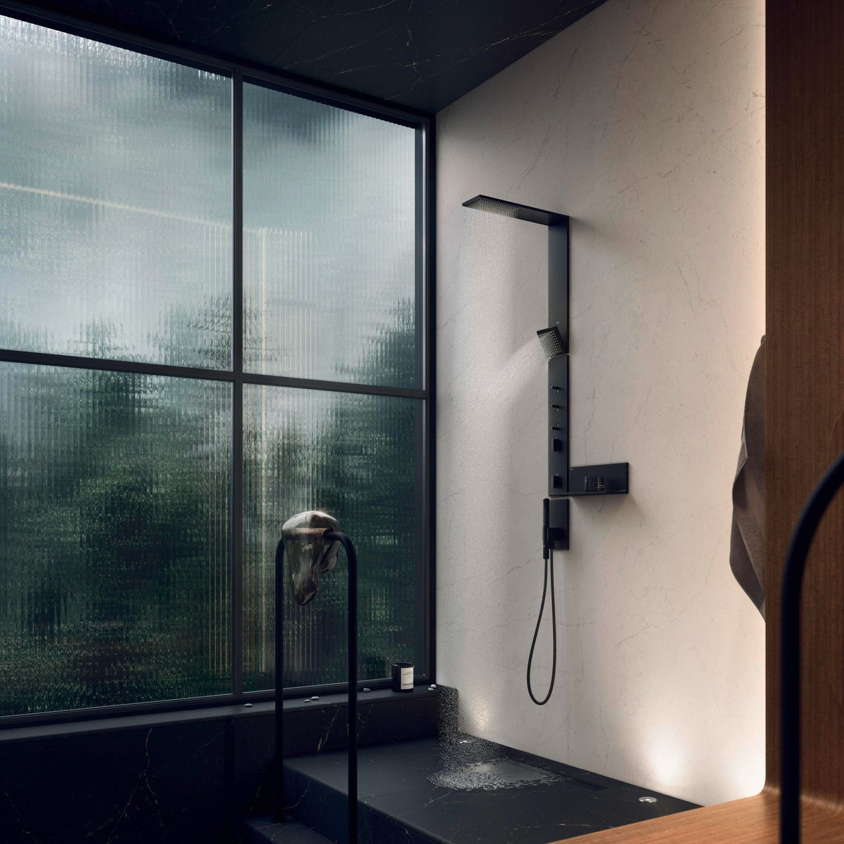 AXOR ShowerComposition Duschpaneel mit Thermostat, Kopf- und Schulterbrause Chrom