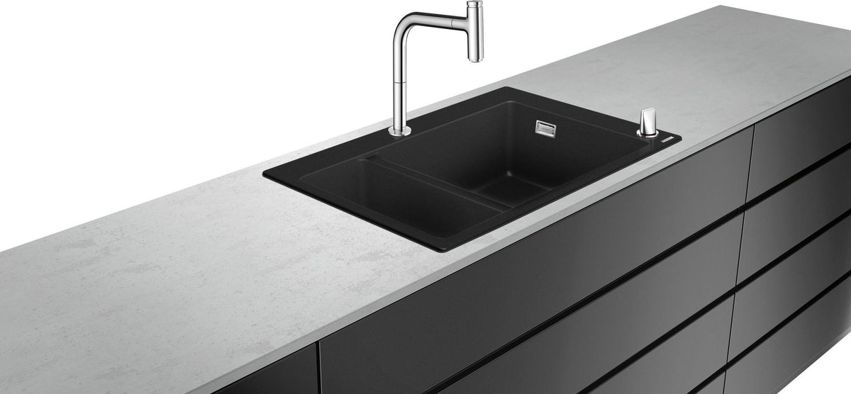 HANSGROHE Spülencombi Select 200 C51-F635-09 – SilicaTec Einbauspüle mit Küchenmischer in Chrom