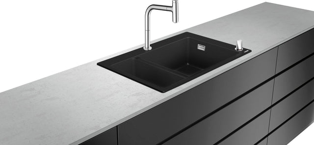 HANSGROHE Spülencombi Select 200 C51-F635-09 – SilicaTec Einbauspüle mit Küchenmischer in Chrom
