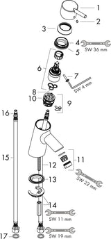 HANSGROHE Talis S Einhand-Waschtischmischer ohne Ablaufgarnitur, chrom – ComfortZone 70