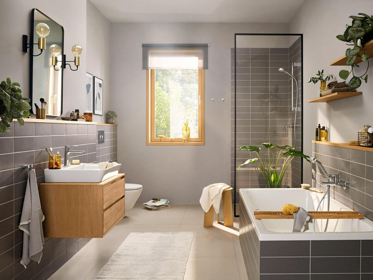 HANSGROHE Rebris E 110 Einhebel-Waschtischmischer CoolStart EcoSmart mit Zugstangen-Ablaufgarnitur chrom