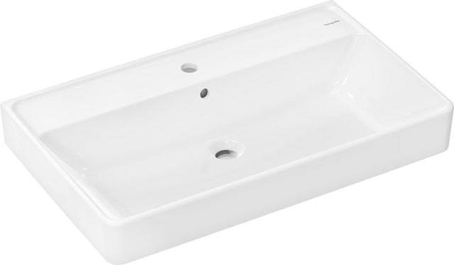 HANSGROHE Xanuia Q Aufsatzwaschtisch 800x480 mm weiß mit Hahnloch und Überlauf
