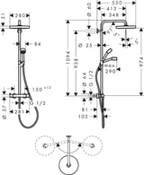 AXOR One Showerpipe mit Thermostat und Kopfbrause 280 1jet EcoSmart in Chrom